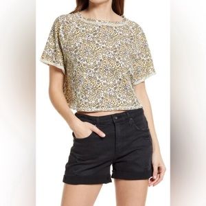 18. Free People Sammie Printed Floral Crop Tee size XL